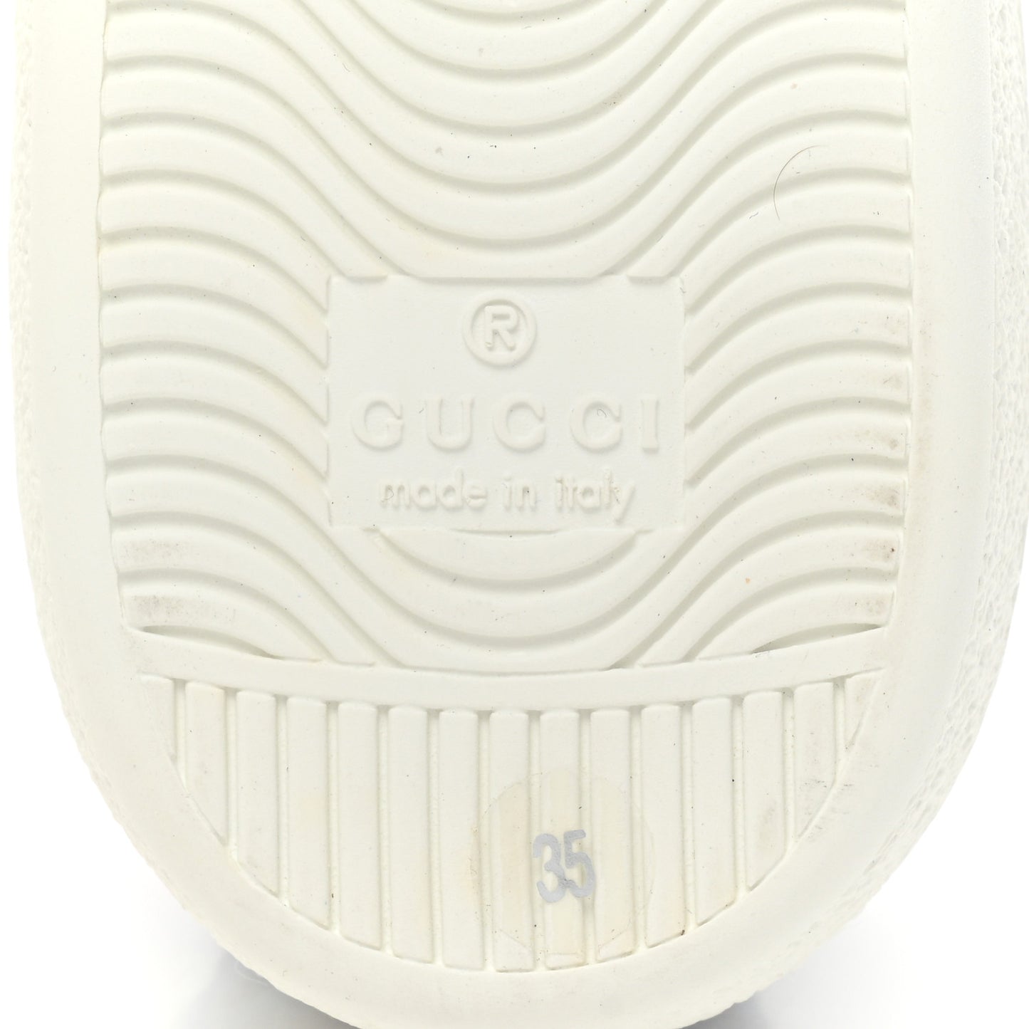 Calfskin Web Floral Embroidered Womens Ace Sneakers 35 White