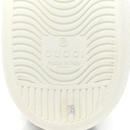 Gucci Calfskin Web Floral Embroidered Womens Ace Sneakers 35 White 7 of 10