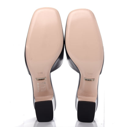 Gucci Malaga Kid Crystal Square G Madelyn Mules 35.5 Black 6 of 11