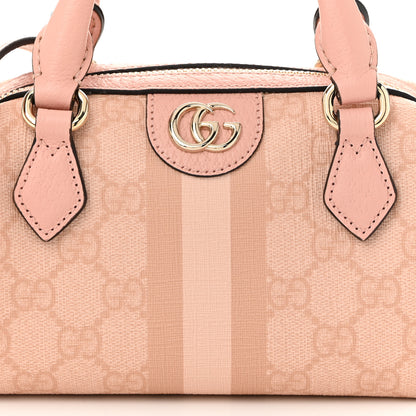 Gucci GG Supreme Monogram Textured Dollar Calfskin Web Super Mini Ophidia Top Handle Bowler Bag Rose Pink 8 of 11