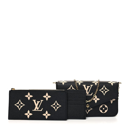 Louis Vuitton Empreinte Monogram Giant Felicie Pochette Black Beige 1 of 12