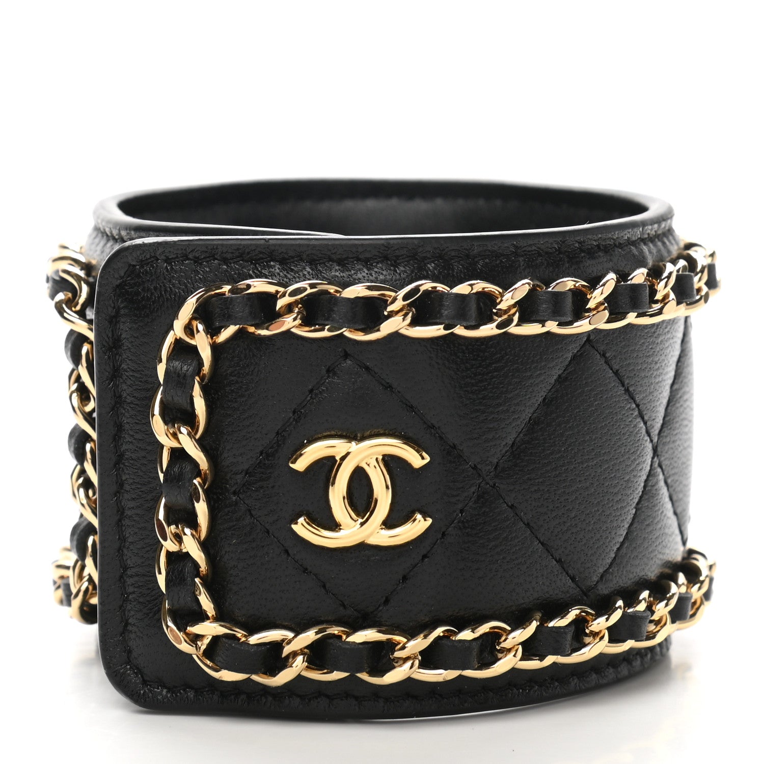 Chanel Lambskin Quilted Flap Card Holder With Cuff Black 11 of 12