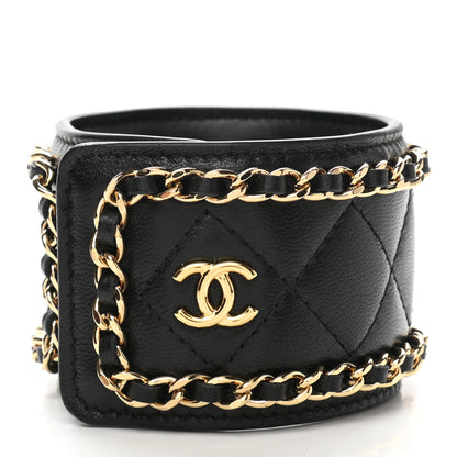 Chanel Lambskin Quilted Flap Card Holder With Cuff Black 11 of 12