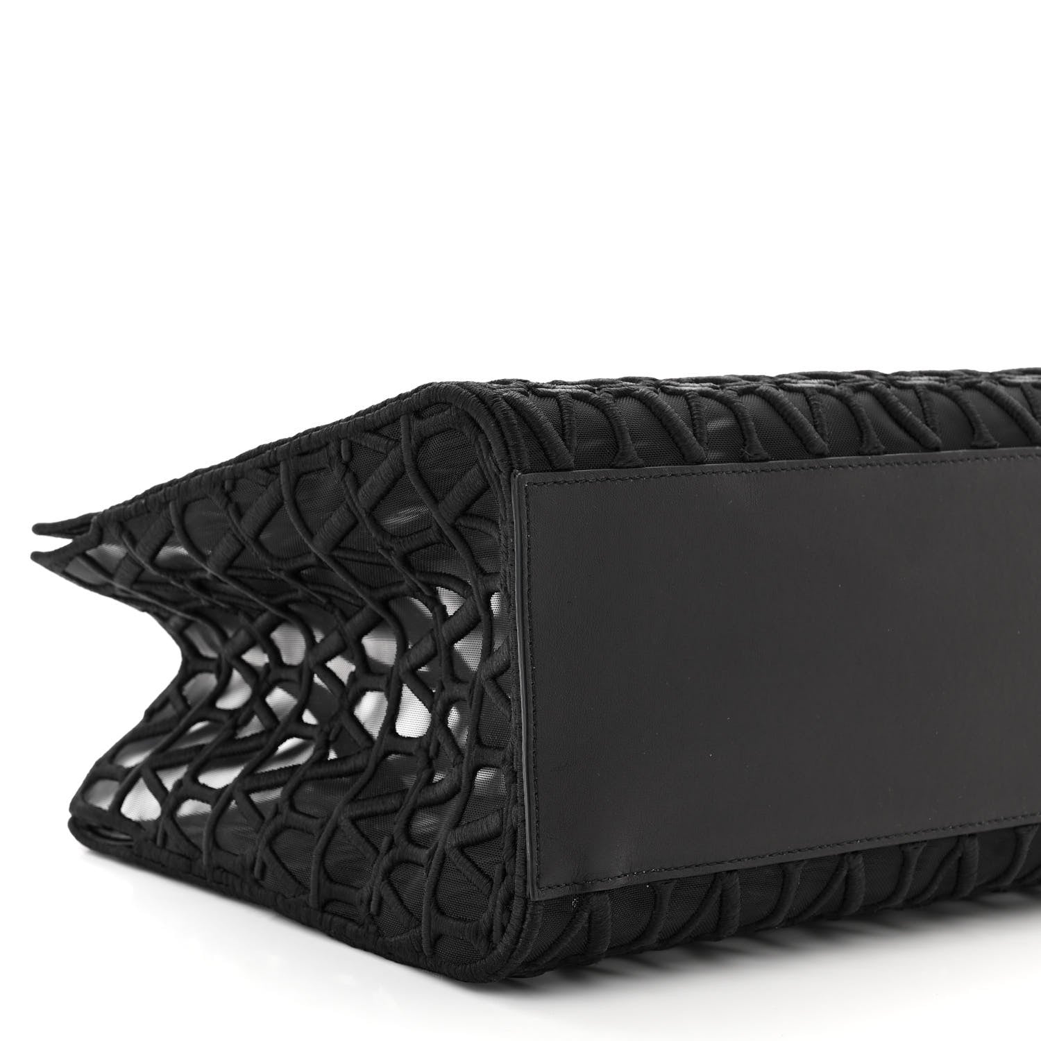 Valentino Garavani Toile Mesh Iconographe Goatskin Le Troisieme Shopping Bag Black 9 of 10