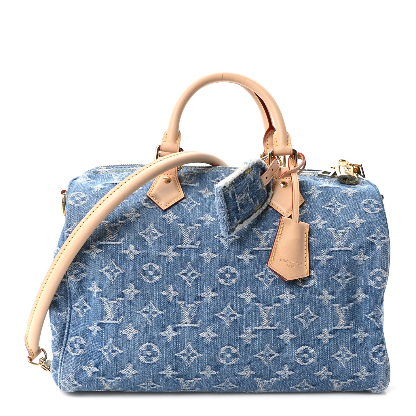 Monogram Denim Speedy Soft 30 Blue