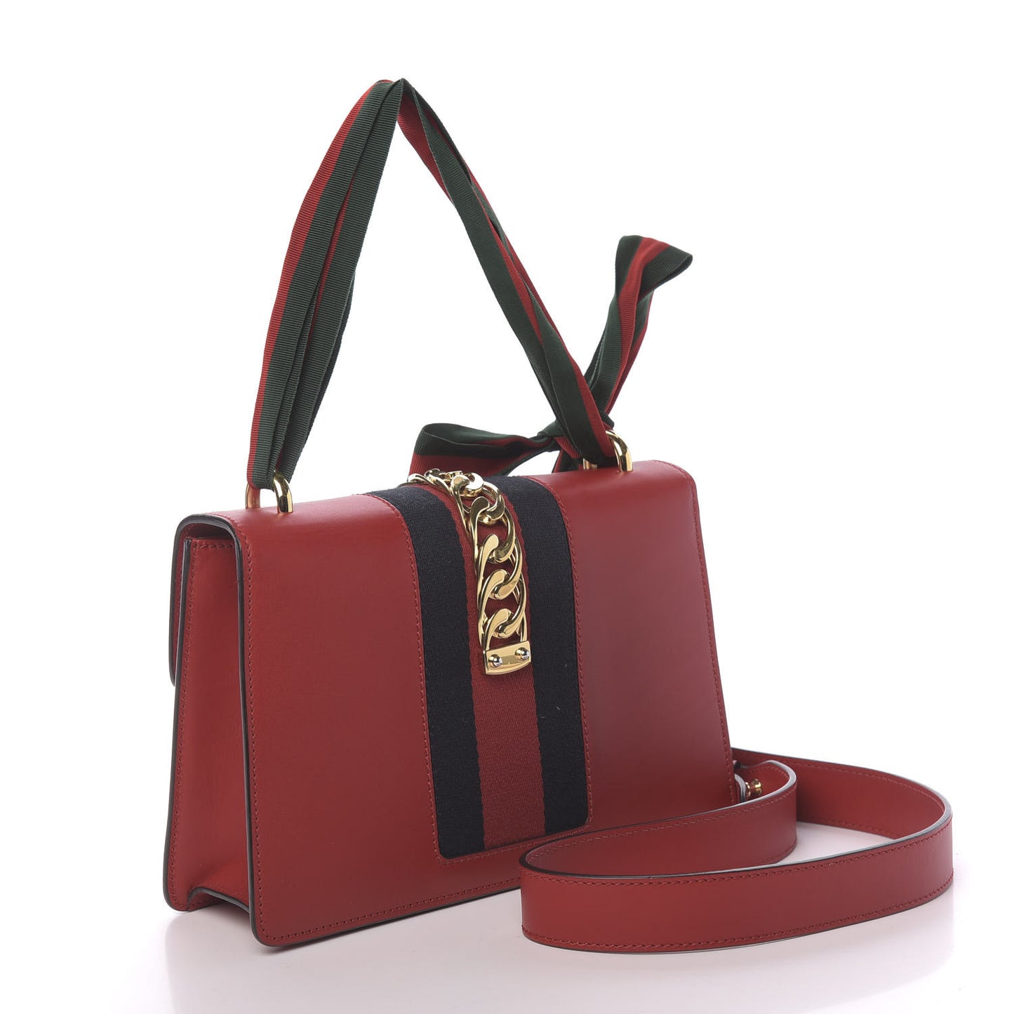 Calfskin Small Sylvie Shoulder Bag Hibiscus Red