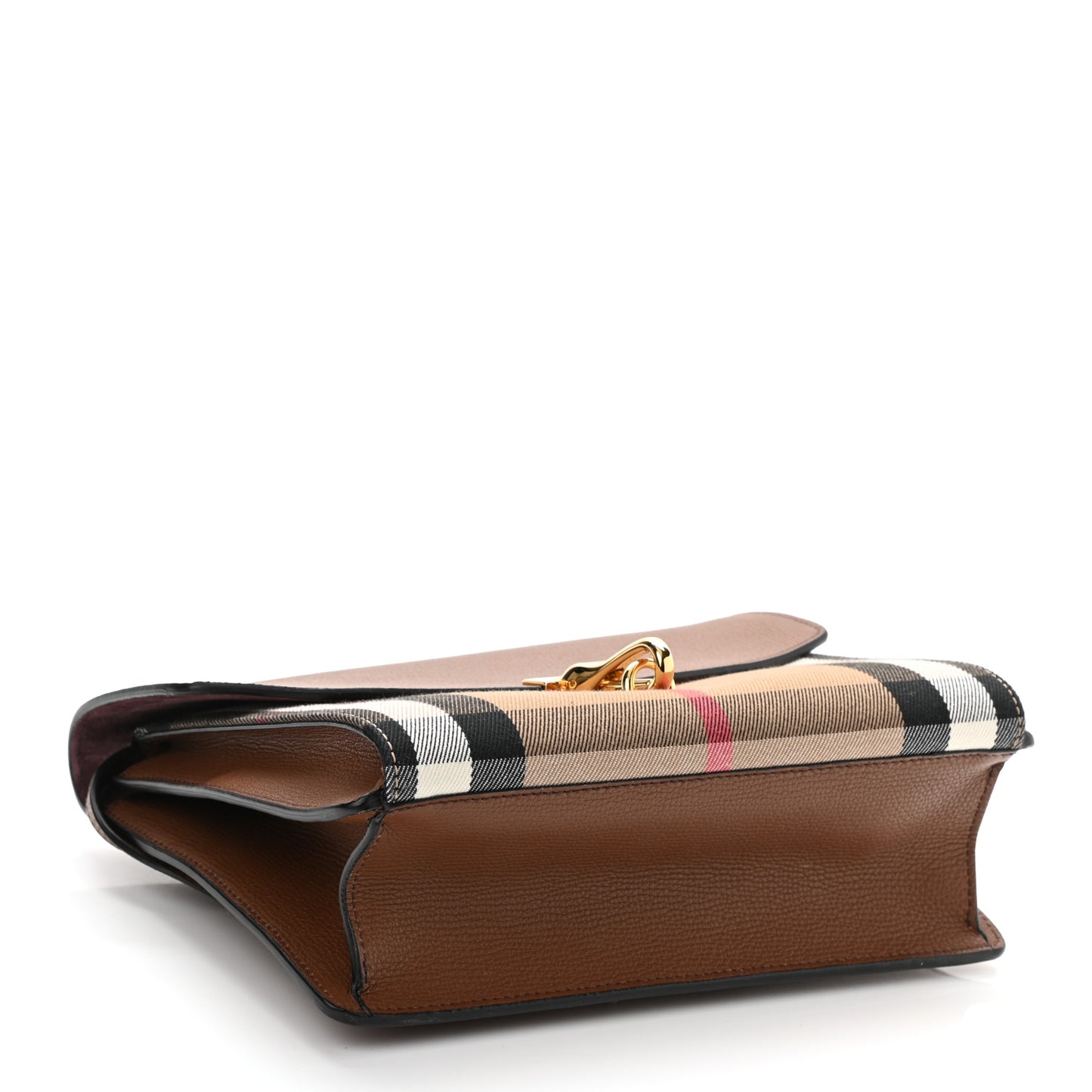 Derby Calfskin House Check Small Macken Crossbody Bag Tan