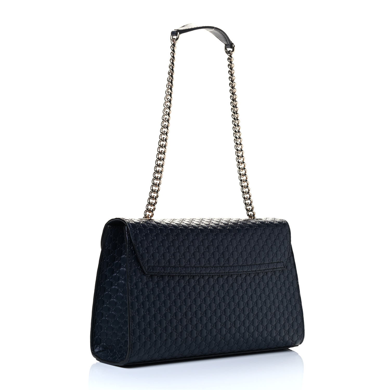 Gucci Soft Microguccissima Medium Emily Chain Shoulder Bag Blue 2 of 4