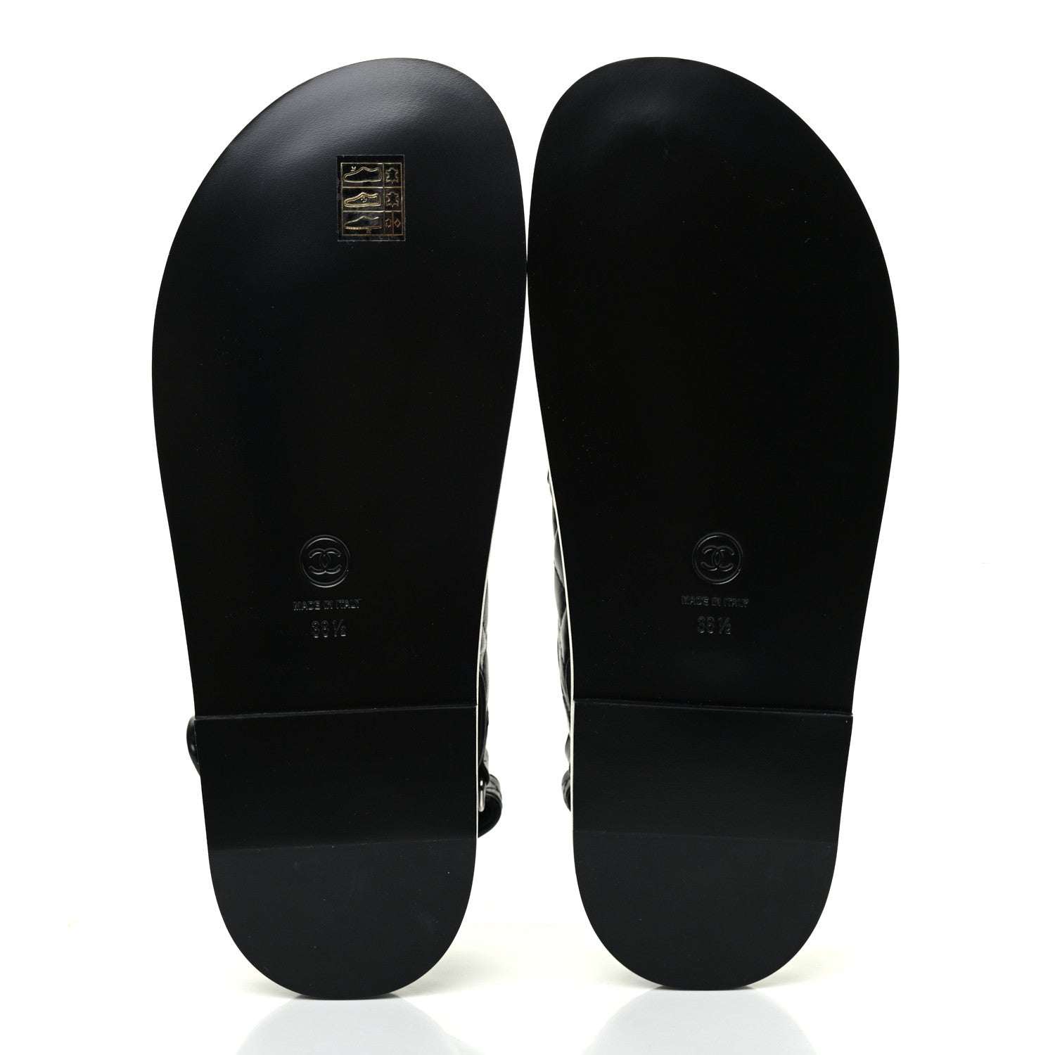 Chanel Lambskin Quilted Velcro Dad Sandals 38.5 So Black 5 of 9