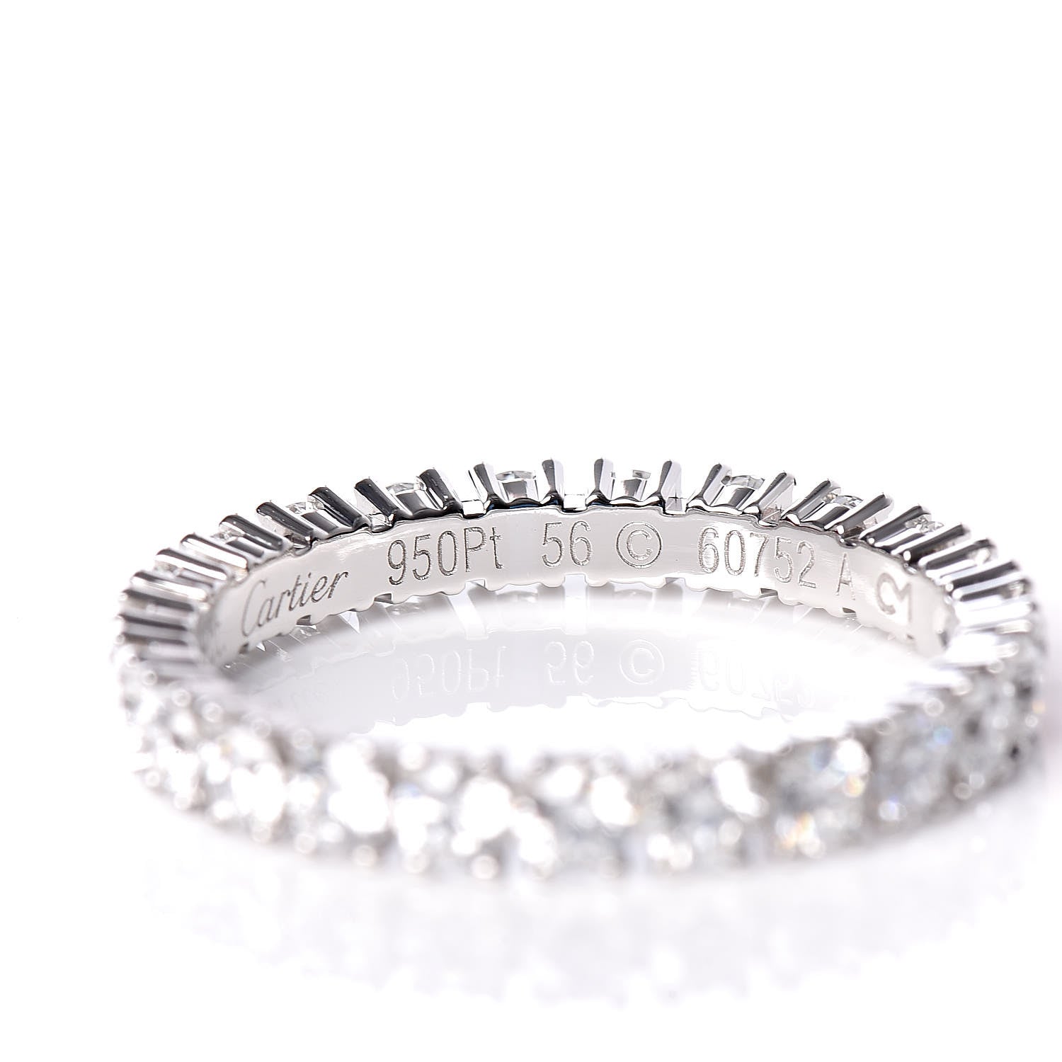 Cartier Platinum Diamond 1.58ct Eternity Ring 56 7.5 5 of 7