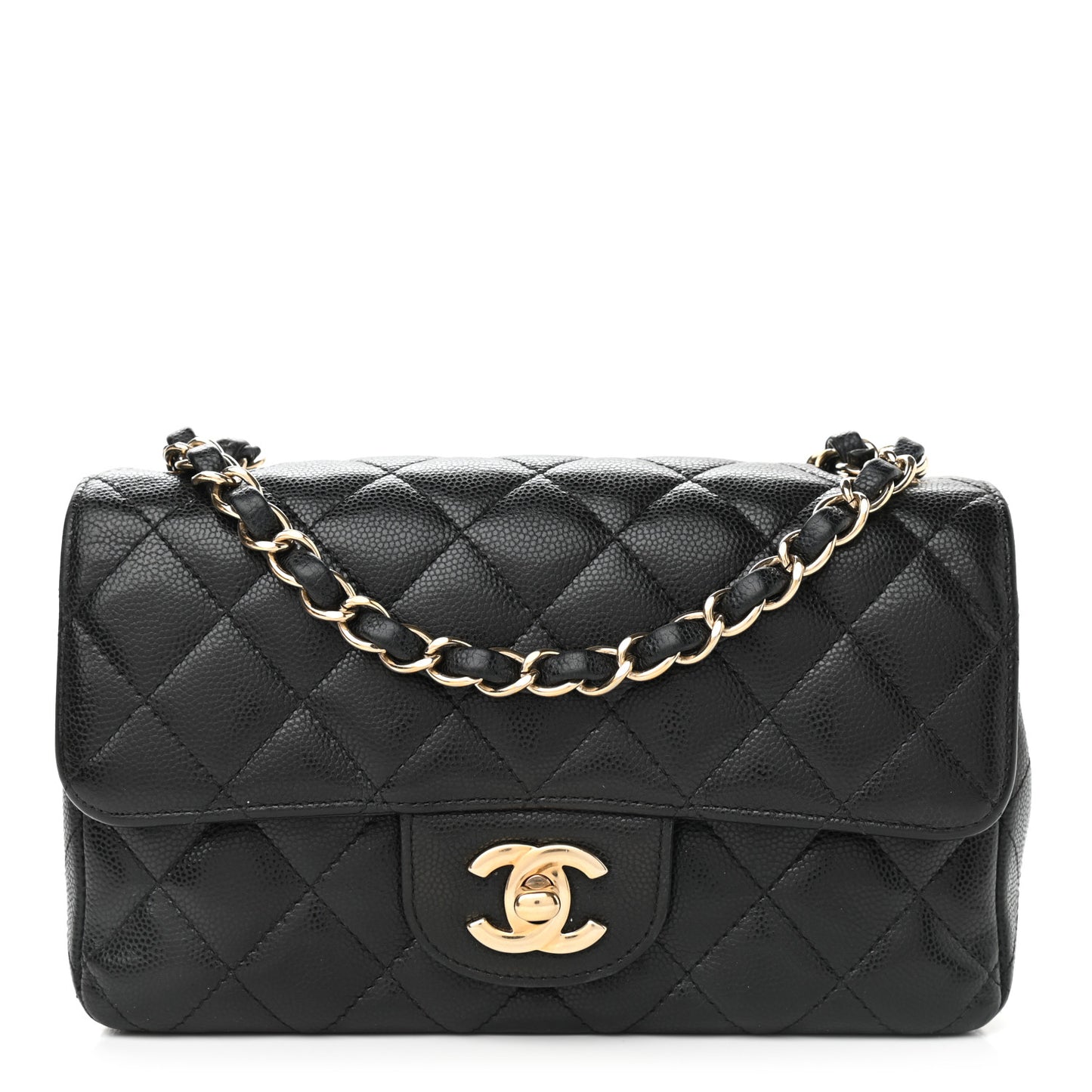 Caviar Quilted Mini Rectangular Flap Black