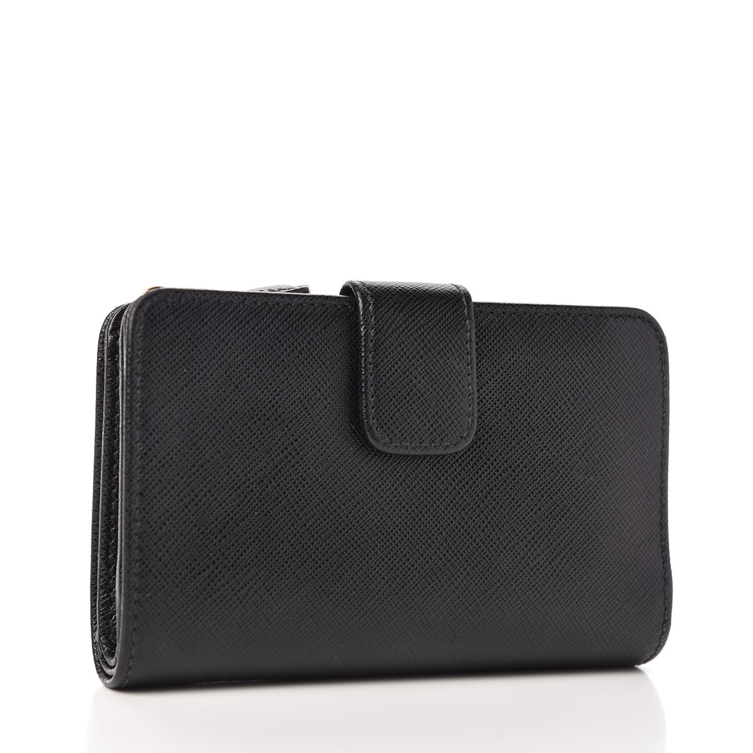 Prada Saffiano Metal Compact Wallet Black 3 of 10