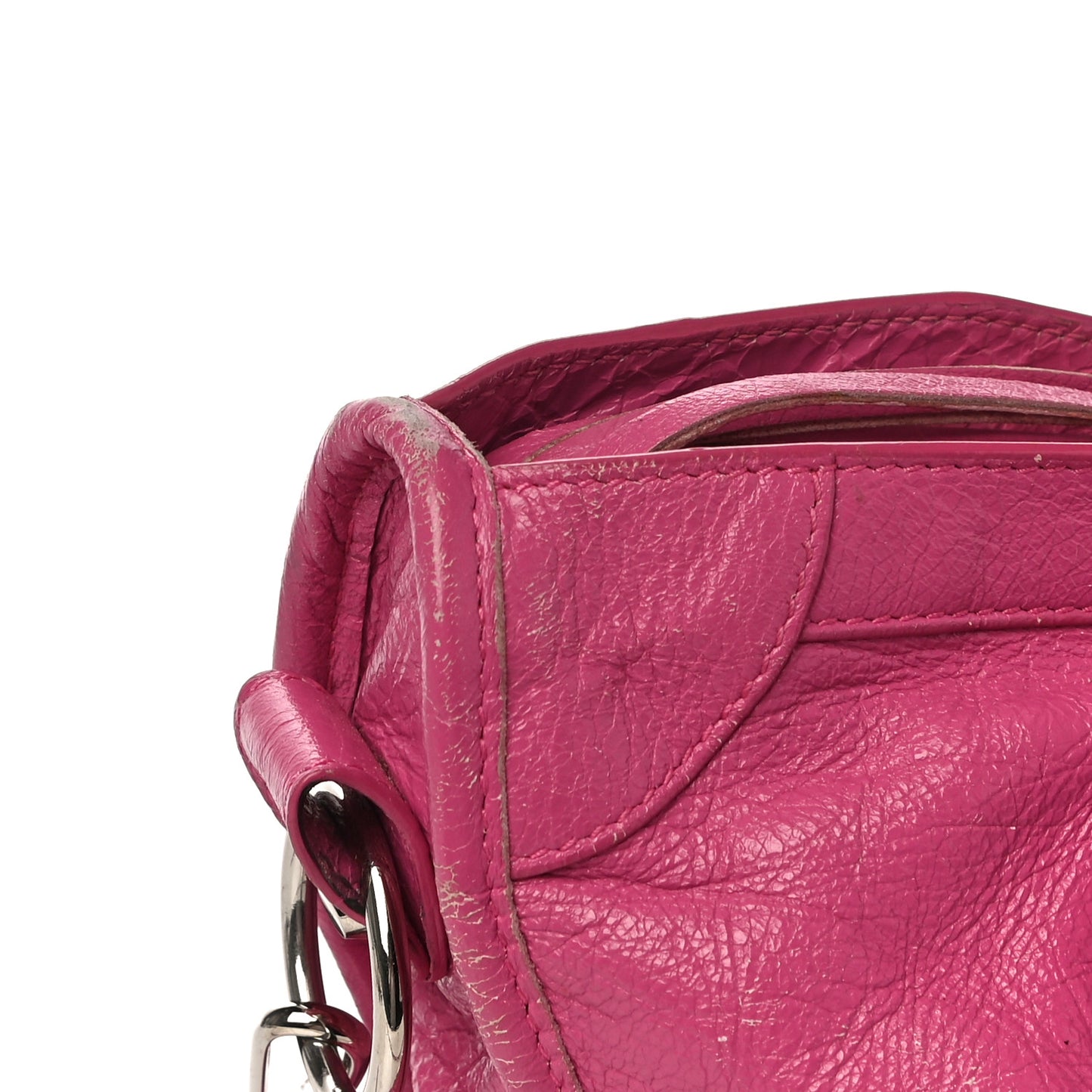 Agneau Classic Silver Hardware S City Rose Flamingo