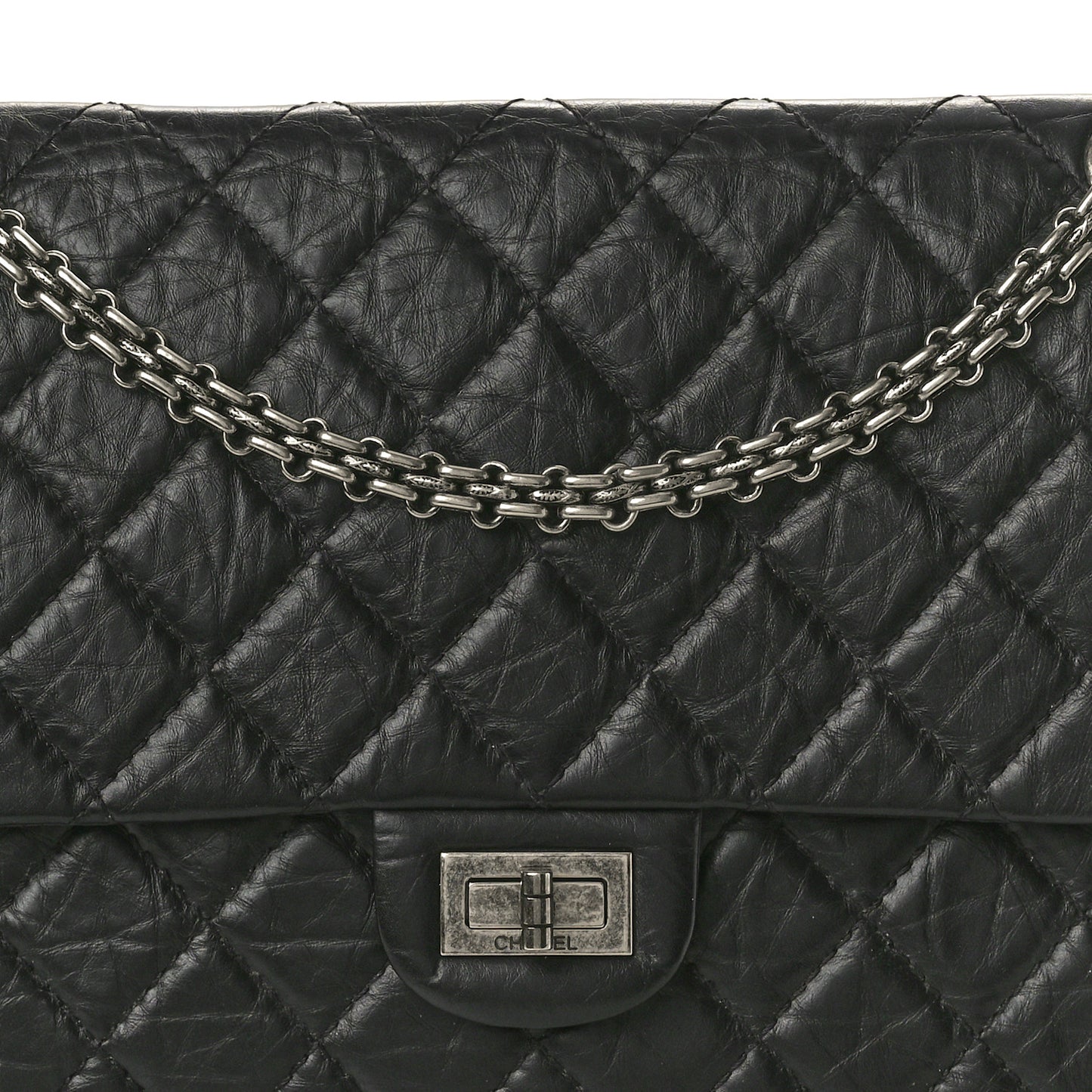 Aged Calfskin Quilted 2.55 Reissue 226 Flap Black