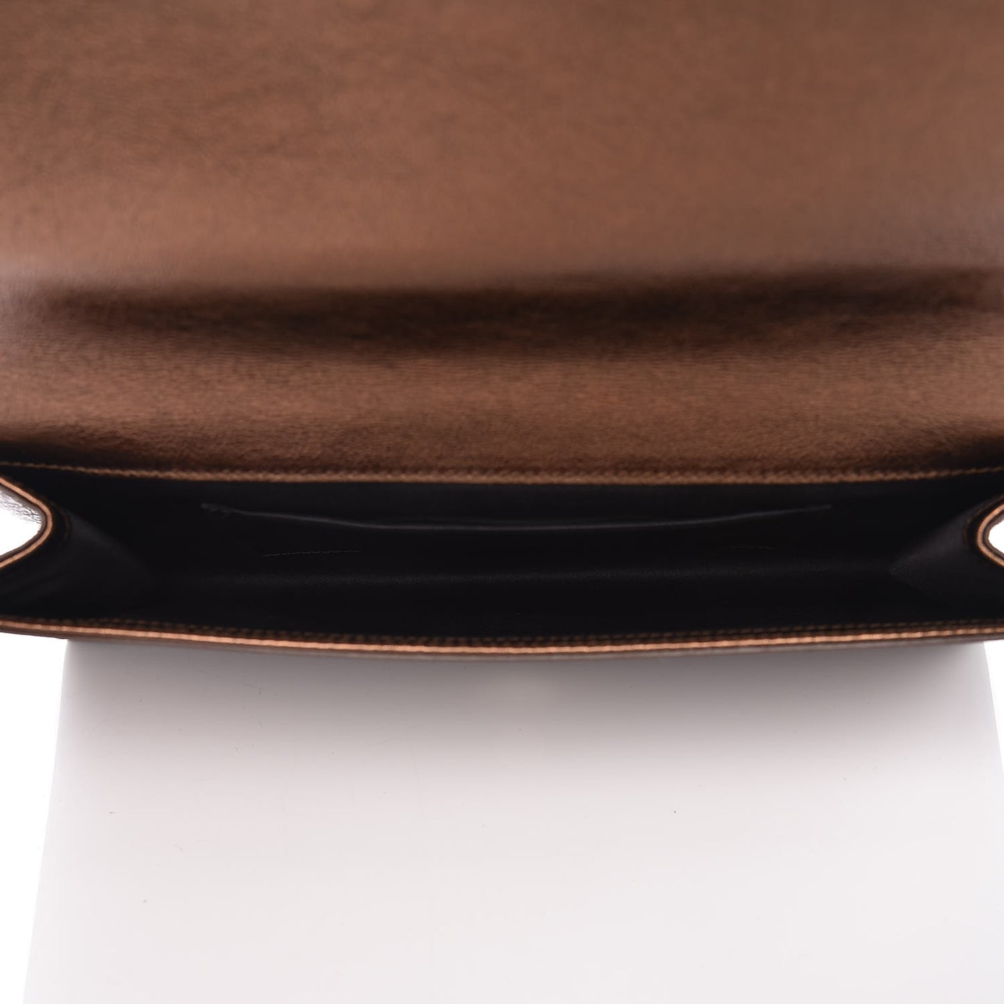 Metallic Calfskin Monogram Large Belle De Jour Clutch Bronze
