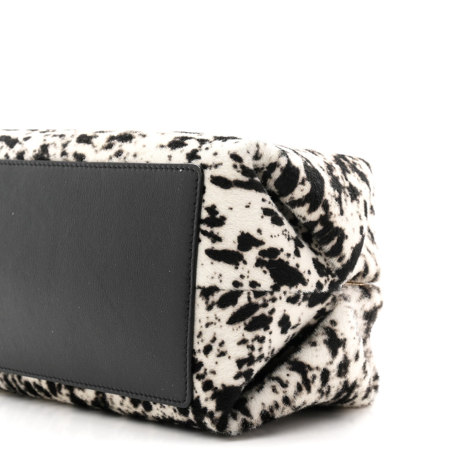 Chanel Lambskin Pony Hair Printed Clutch With Chain Black White 10 of 11