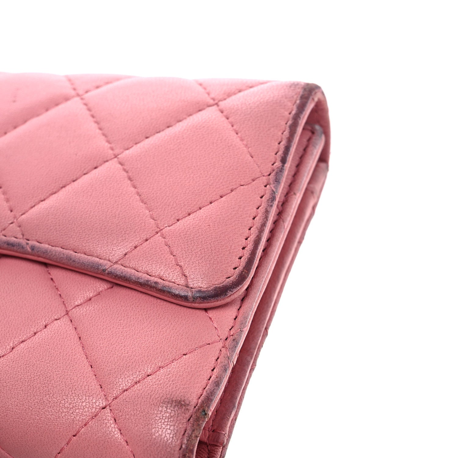 Chanel Lambskin Quilted Large Gusset Flap Wallet Pink 11 of 13