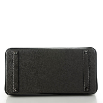 Hermes Taurillon Clemence Horseshoe Birkin 40 Black Graphite 19 of 22