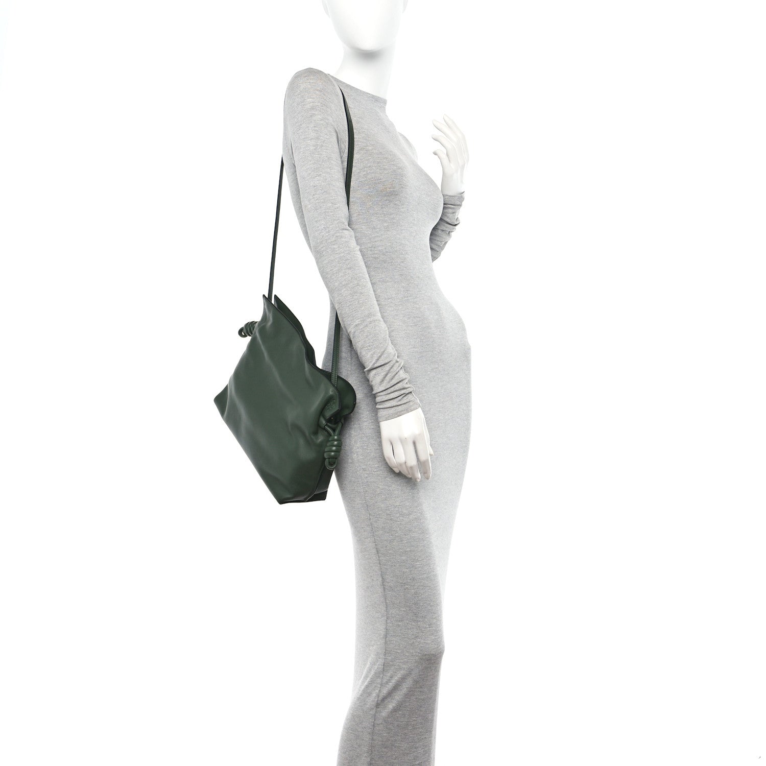 Loewe Nappa Flamenco Knot Clutch Vintage Khaki 2 of 10