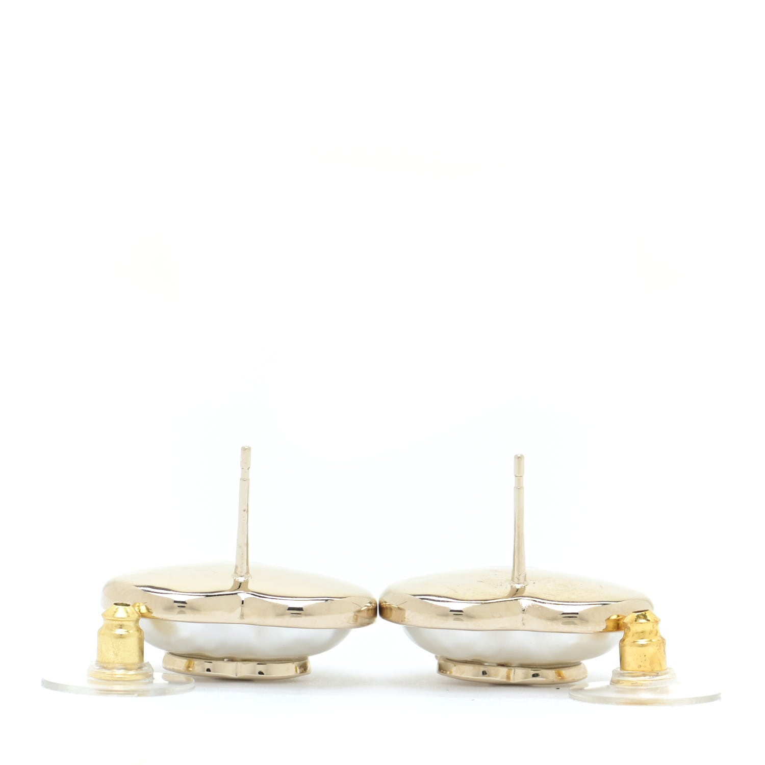 Chanel Pearl CC Heart Earrings Gold 3 of 4