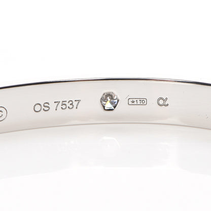 Cartier 18K White Gold 4 Diamond LOVE Bracelet 17 6 of 7