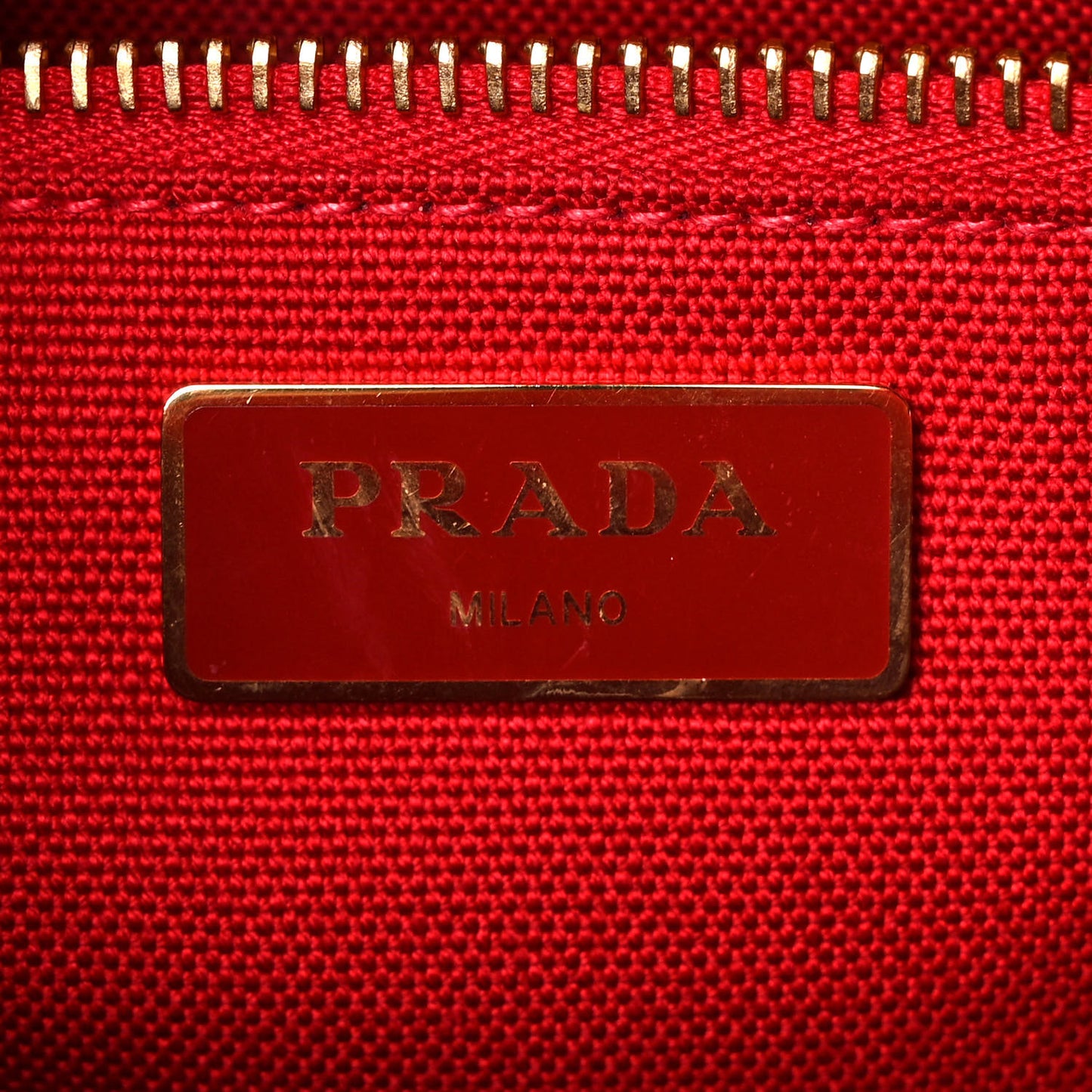 Wicker Canvas Shoulder Bag Rosso