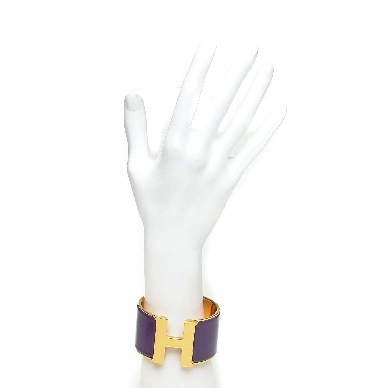 Hermes Enamel Extra Wide Clic Clac H Bracelet PM Pourpre 2 of 4