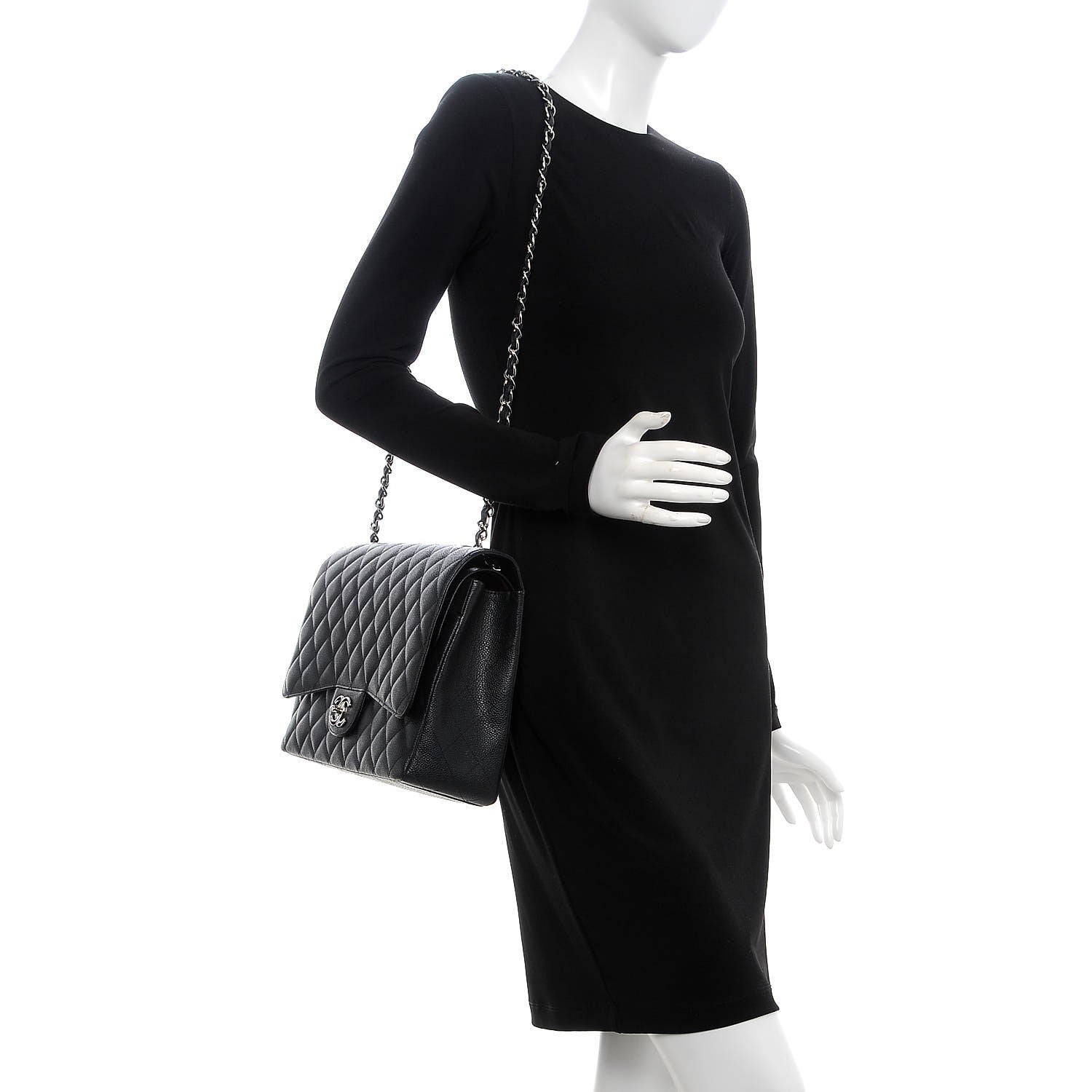 Chanel Caviar Quilted Maxi Double Flap Black 2 of 10