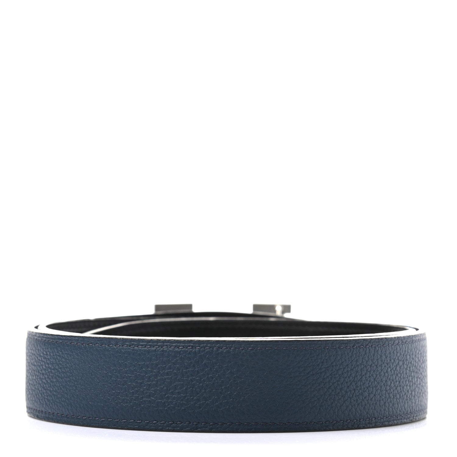 Hermes Box Togo 32mm Guilloche H Belt 85 Black Bleu de Prusse 2 of 5