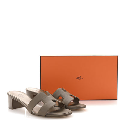 Hermes Epsom Oasis Sandals 37 Etoupe 10 of 10