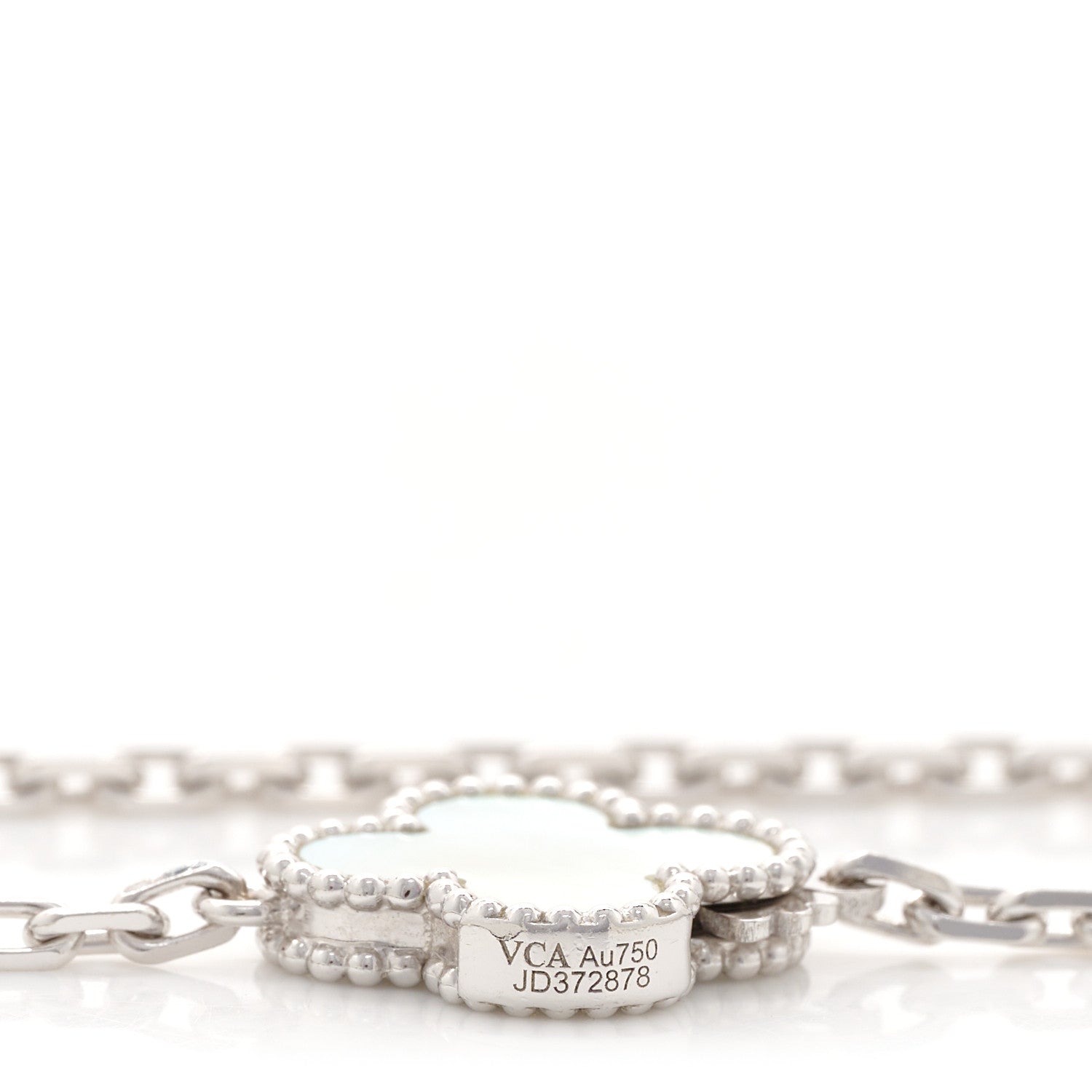 Van Cleef & Arpels 18K White Gold Mother of Pearl Chalcedony 16 Motifs Magic Alhambra Necklace 5 of 5