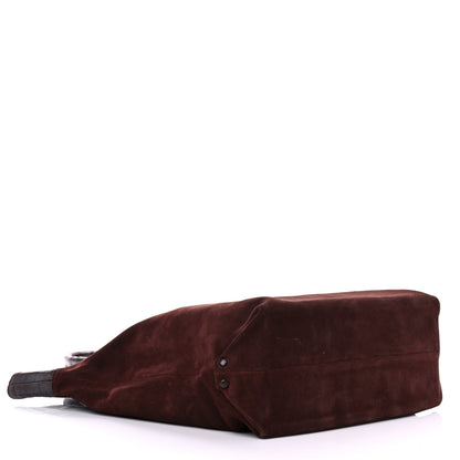 Bottega Veneta Crocodile Suede Tote Brown 4 of 17