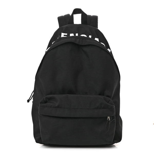 Balenciaga Sport Nylon Logo Embroidered Large Wheel Backpack Black