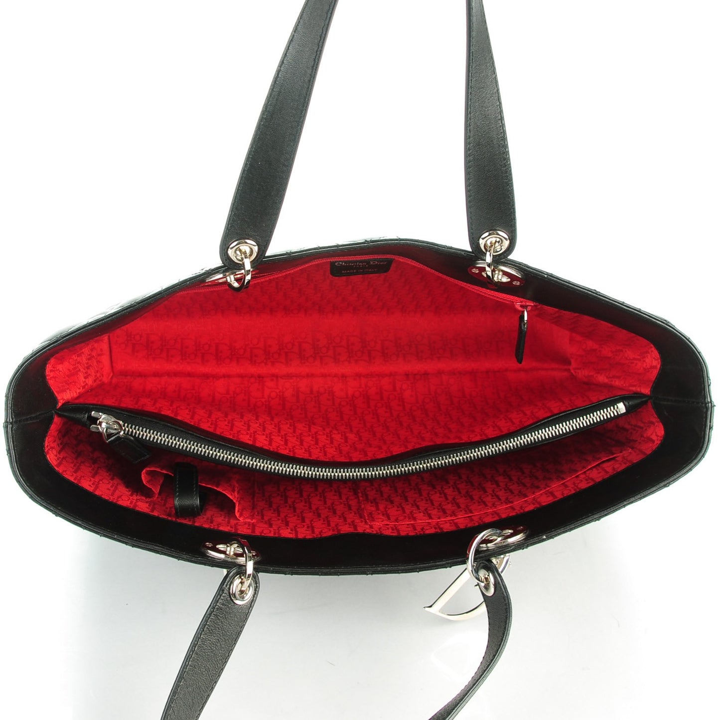 Lambskin Cannage Large Lady Dior Shopper Tote Black