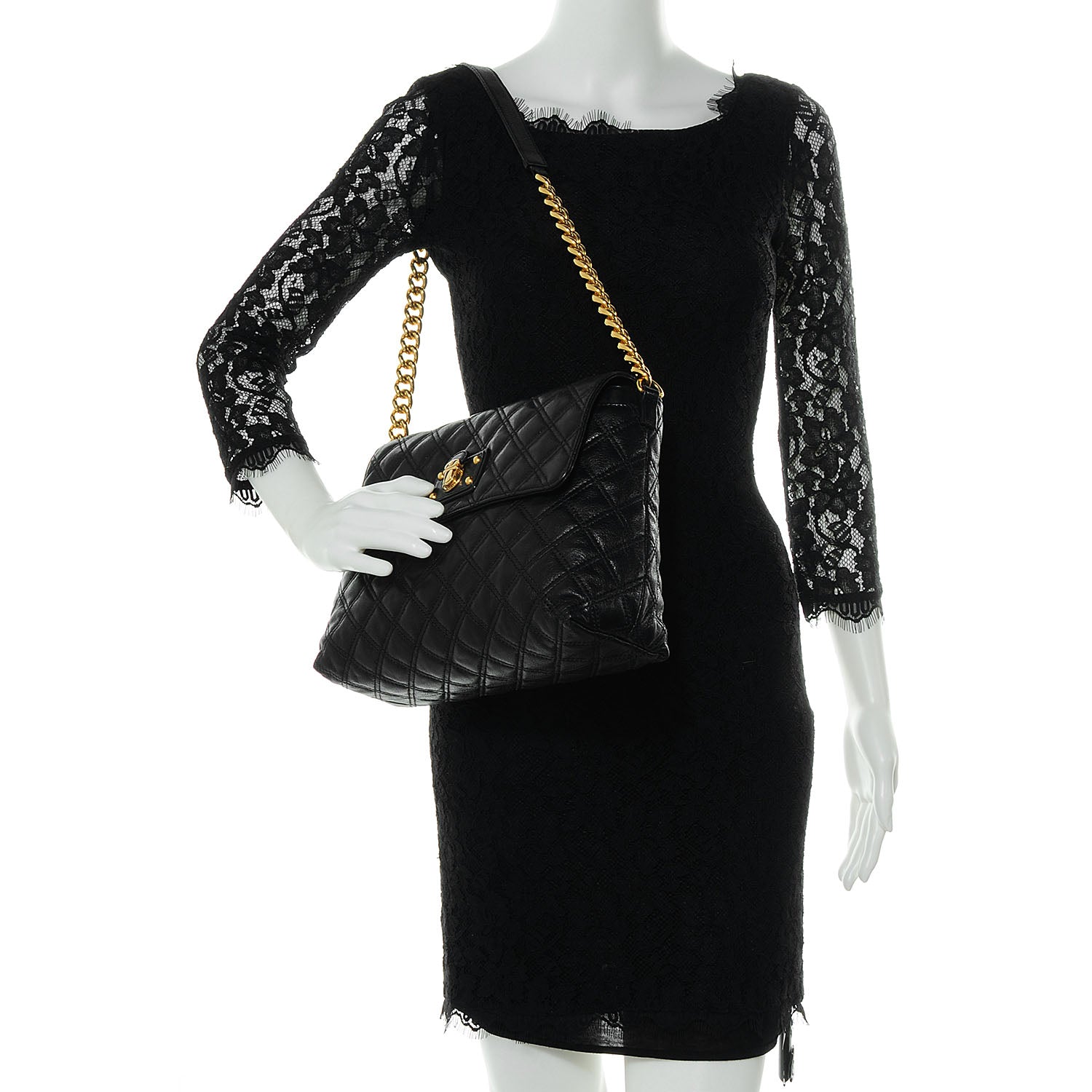 Marc Jacobs Leather Quilted The XL Single Flap Black 2 of 11