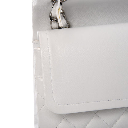 Chanel Caviar Quilted Jumbo Double Flap White 10 of 10