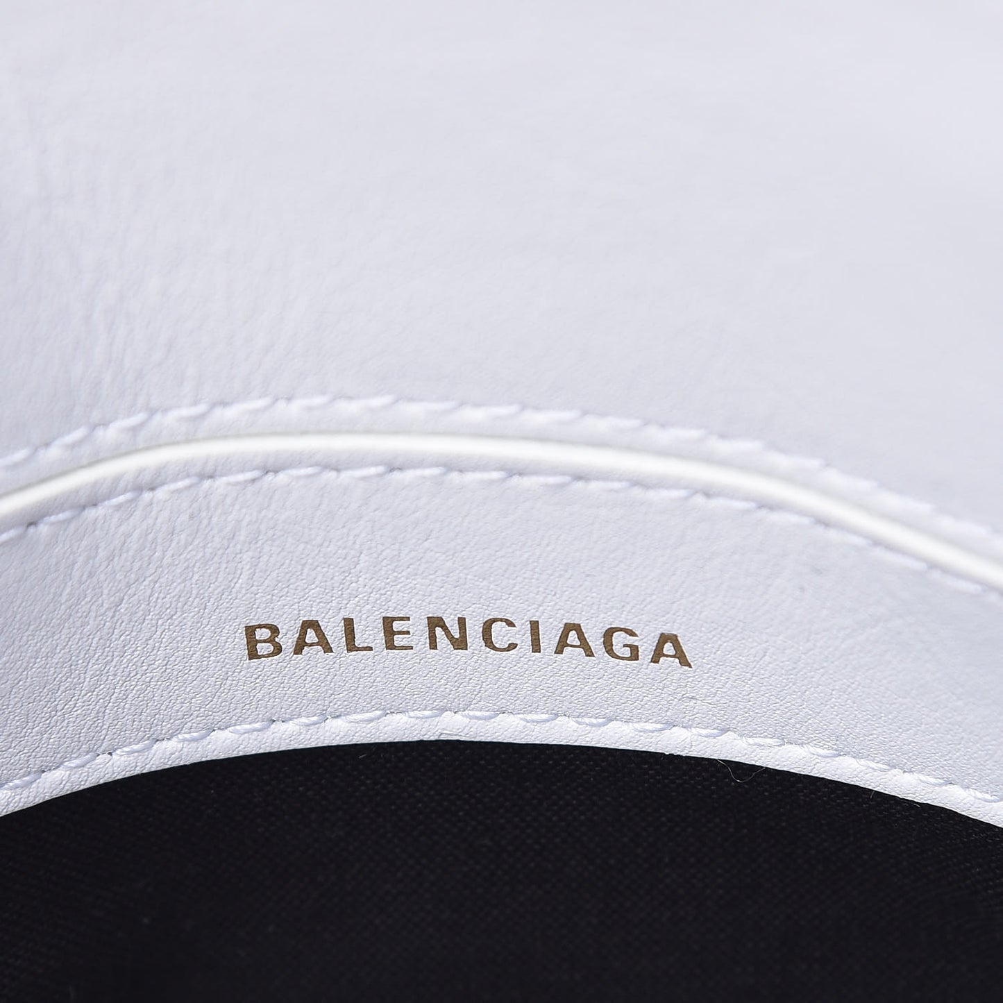 Calfskin Gothic Logo XXS Ville Top Handle Bag White