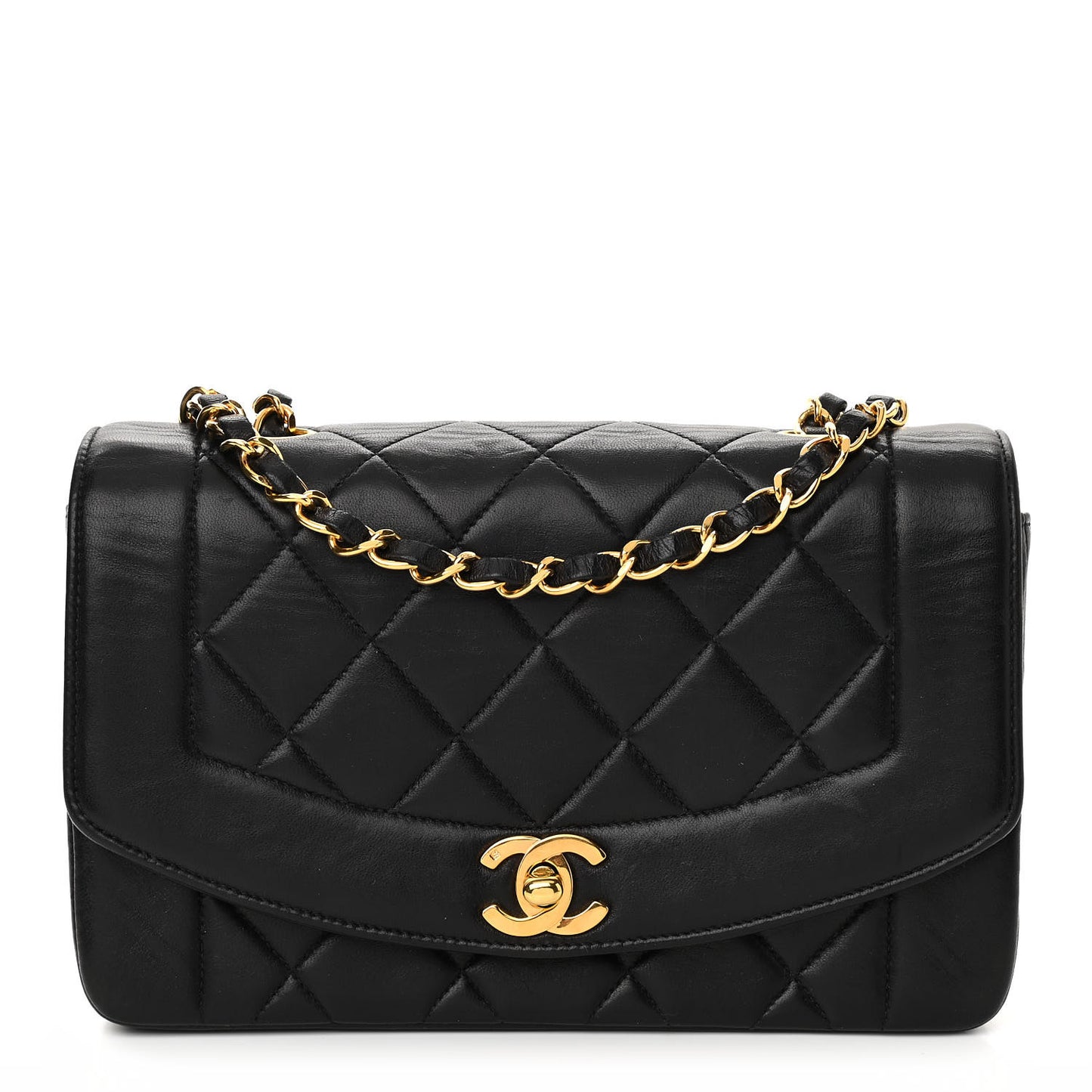 Lambskin Quilted Small Single Flap Black