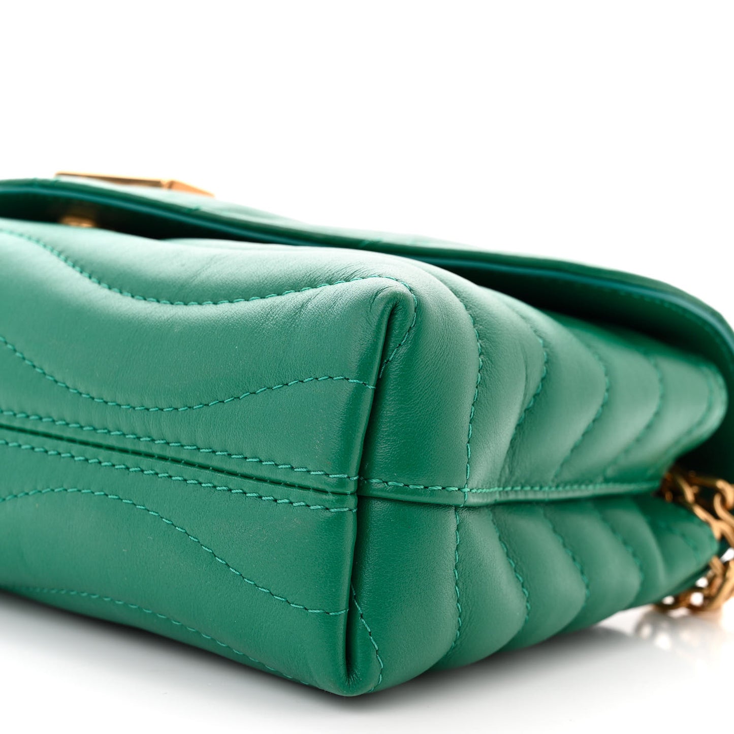 Calfskin New Wave Chain Bag MM NM Emerald