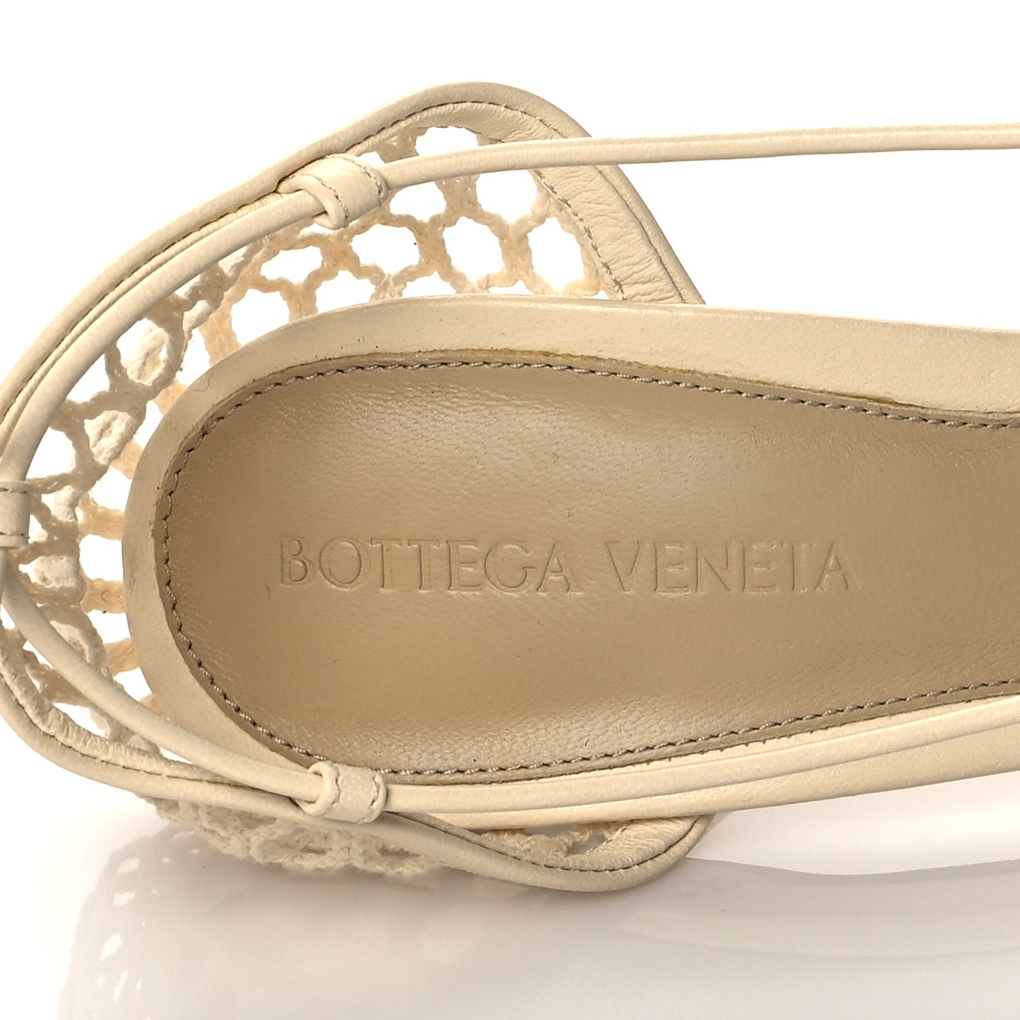 Mesh Nappa Stretch Ankle Tie Sandals 38 Toile