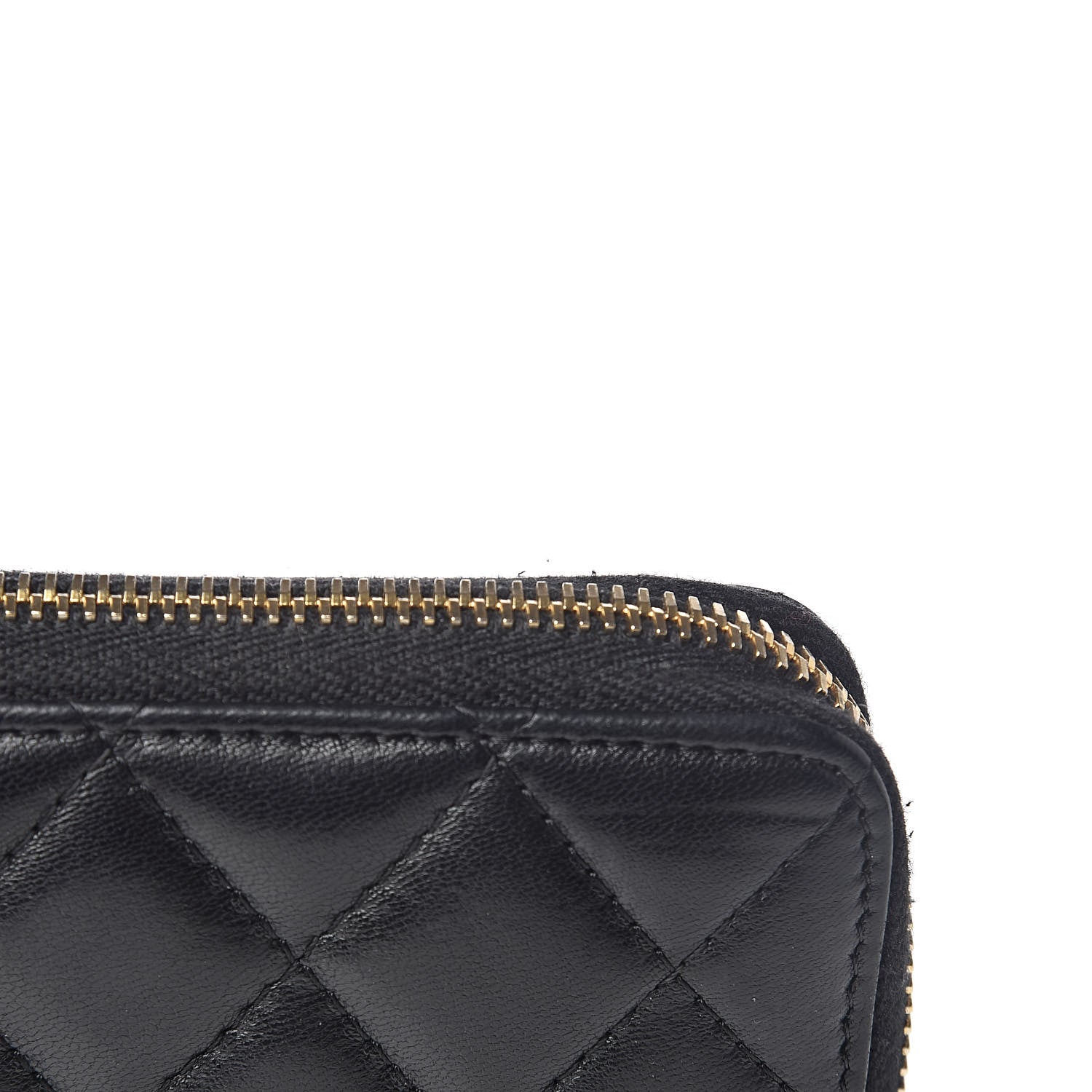 Chanel Lambskin Quilted Large Gusset Zip Around Wallet Black 10 of 11