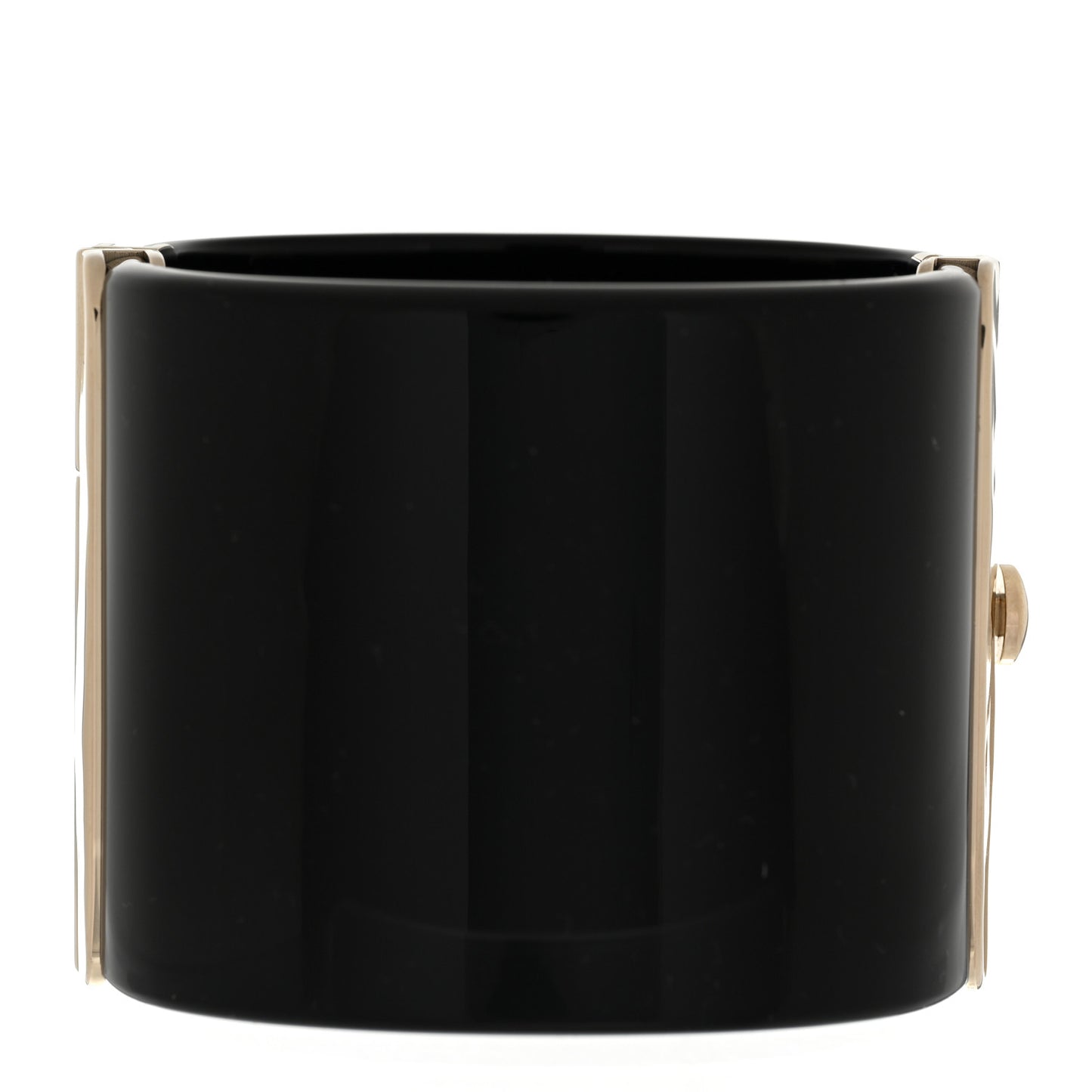 Resin Lambskin Crystal CC Star CC Cuff Black