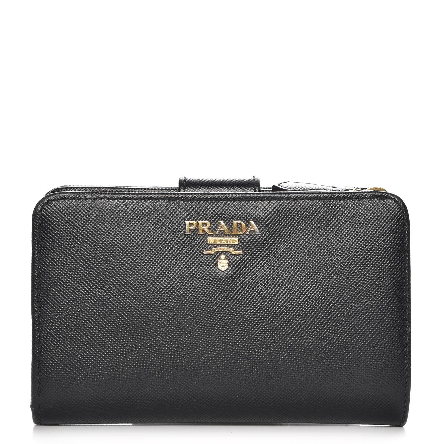 Prada Saffiano Compact Wallet Nero Black 1 of 6