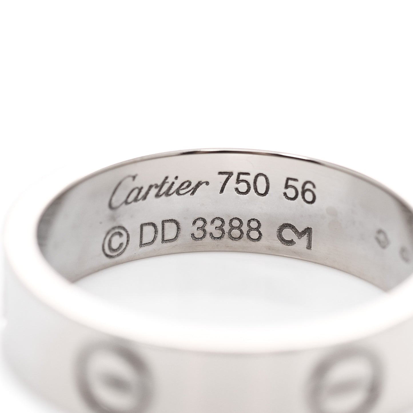 18K White Gold 5.5mm LOVE Ring 56 7.75