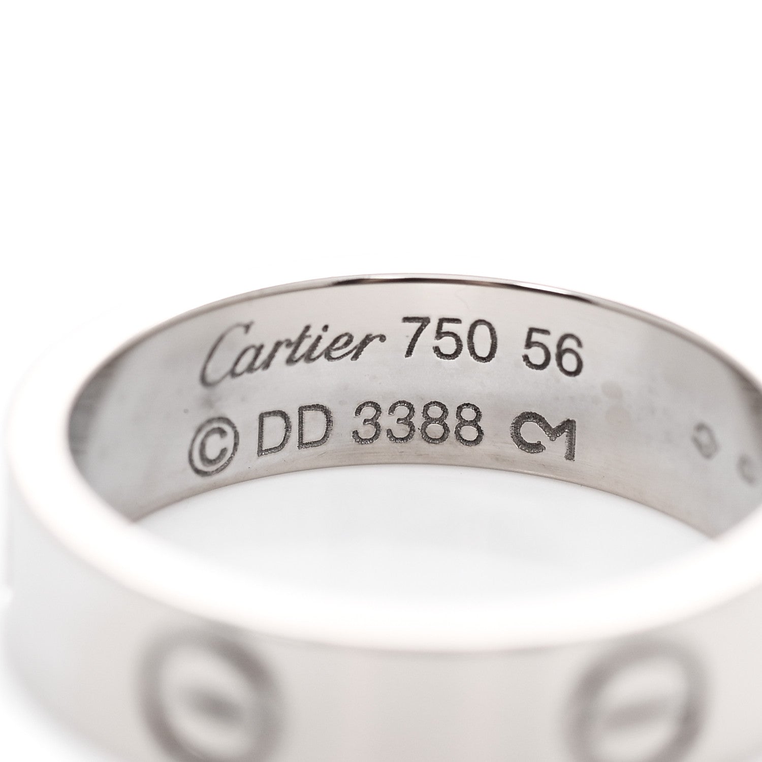 Cartier 18K White Gold 5.5mm LOVE Ring 56 7.75 4 of 5