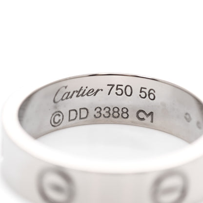 Cartier 18K White Gold 5.5mm LOVE Ring 56 7.75 4 of 5