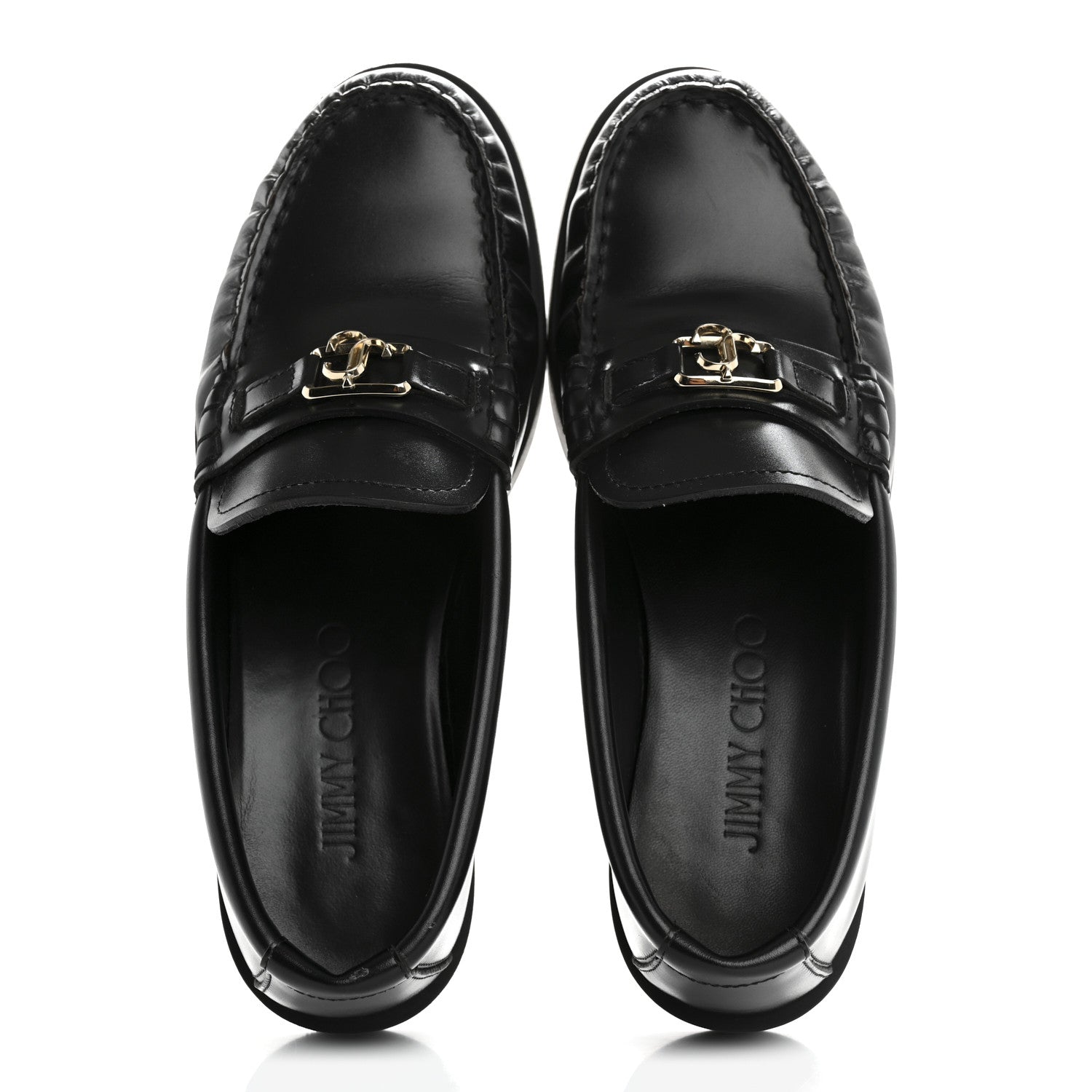 Jimmy Choo Box Calfskin Addie Loafers 36.5 Black 2 of 11