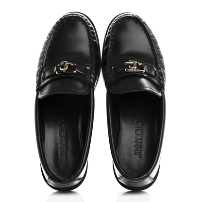 Jimmy Choo Box Calfskin Addie Loafers 36.5 Black 2 of 11
