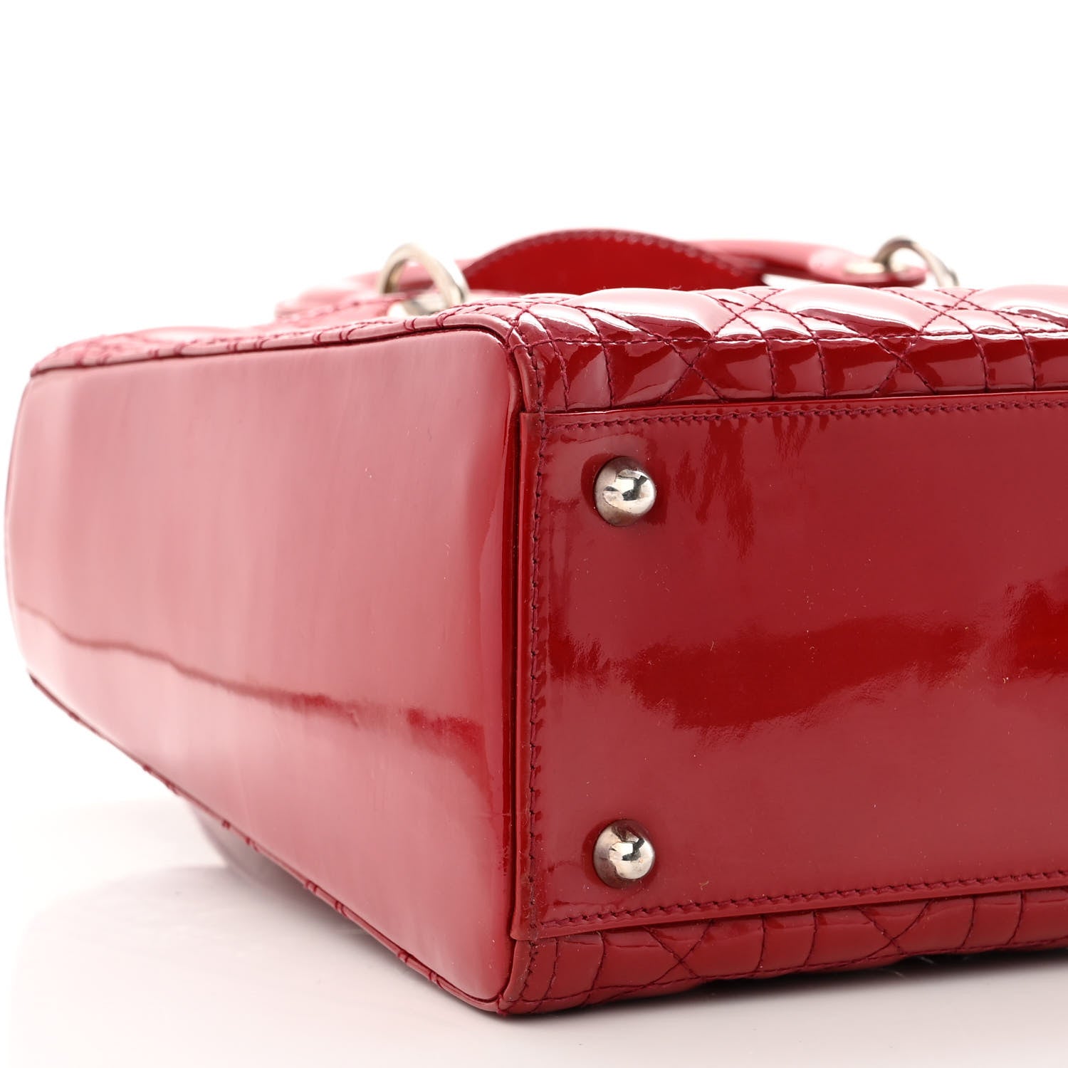 Christian Dior Patent Cannage Large Lady Dior Red 8 of 11