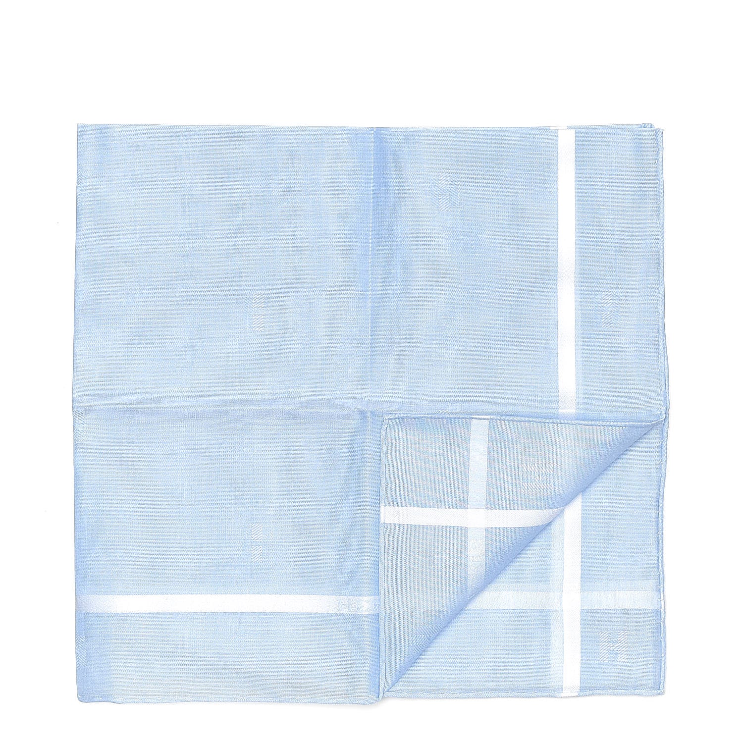 Hermes Cotton Hankachi Handkerchief Gift Set H Passant Jacquard d'H Bleu Ciel Bleu 2 of 11
